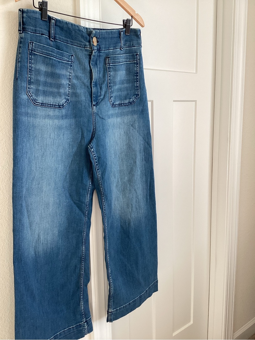 Anthropologie Colette Jeans Maeve Cropped Wide Leg High Rise New Medium Blue - Picture 4 of 14